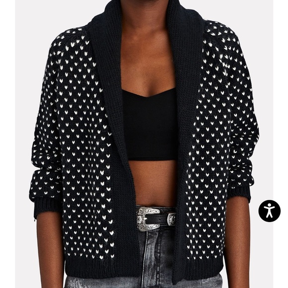 THE GREAT The Tiny Hearts Lodge Jacquard Cardigan Size 2 - Picture 5 of 8